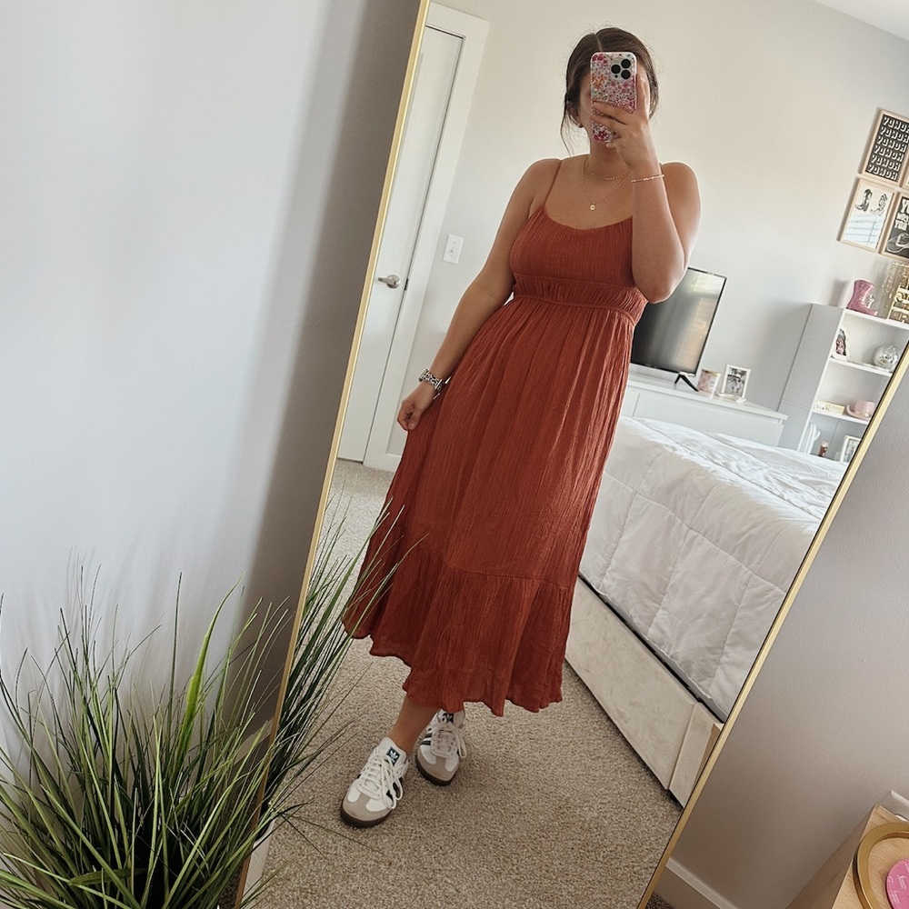 Boutique Orange Midi Dress